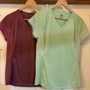 TWO for One!  North Face V-Neck T-Shirts - Size Large